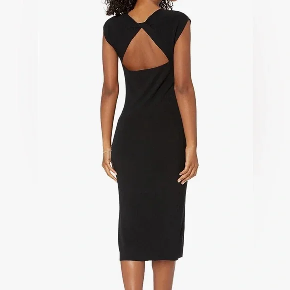 ecru midi dress Luanna | ECRU Satin Long-Sleeve Midi Dress With Draped Skirt And Embellished Cuffs